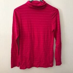 Vineyard Vines Pink Stripe Turtleneck Long Sleeve Womens Size Small